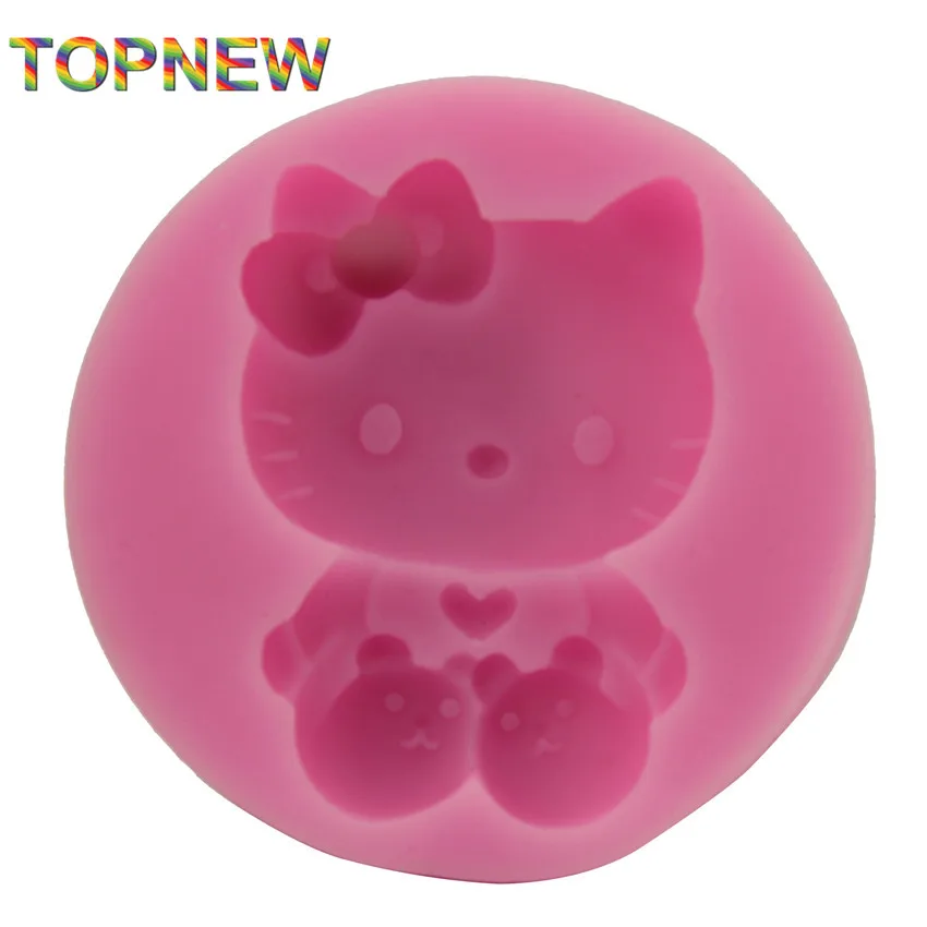 3D мультяшный котенок силиконовая помадка торт Декор форма кухонные аксессуары