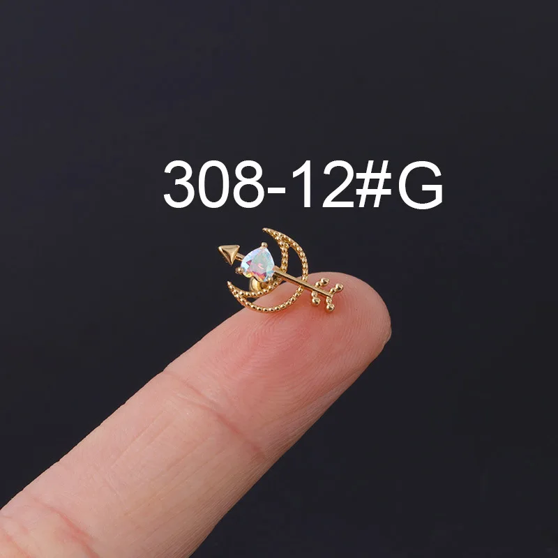 

1Piece Zircon Heart Earrings for Women 2021 Trendy Jewelry Stainless Steel 0.8mm Piercing Stud Earring for Teens Ear Cuffs