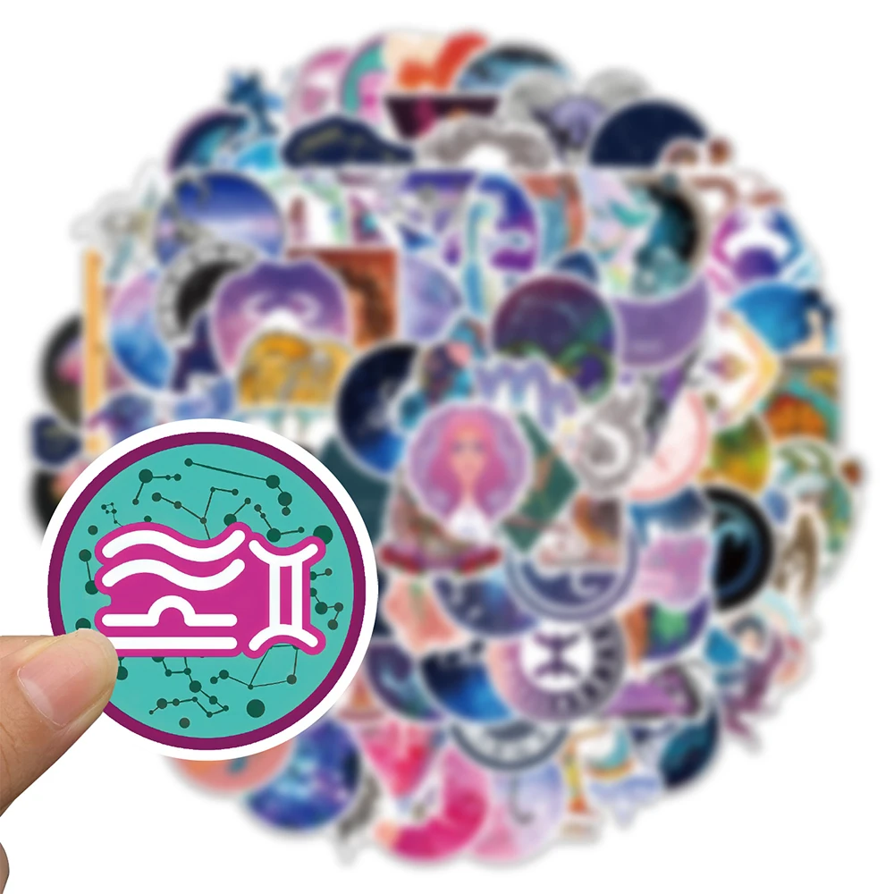 1050100pcs zodiac constellation graffiti stickers skateboard guitar laptop suitcase phone waterproof sticker decal kid toy free global shipping