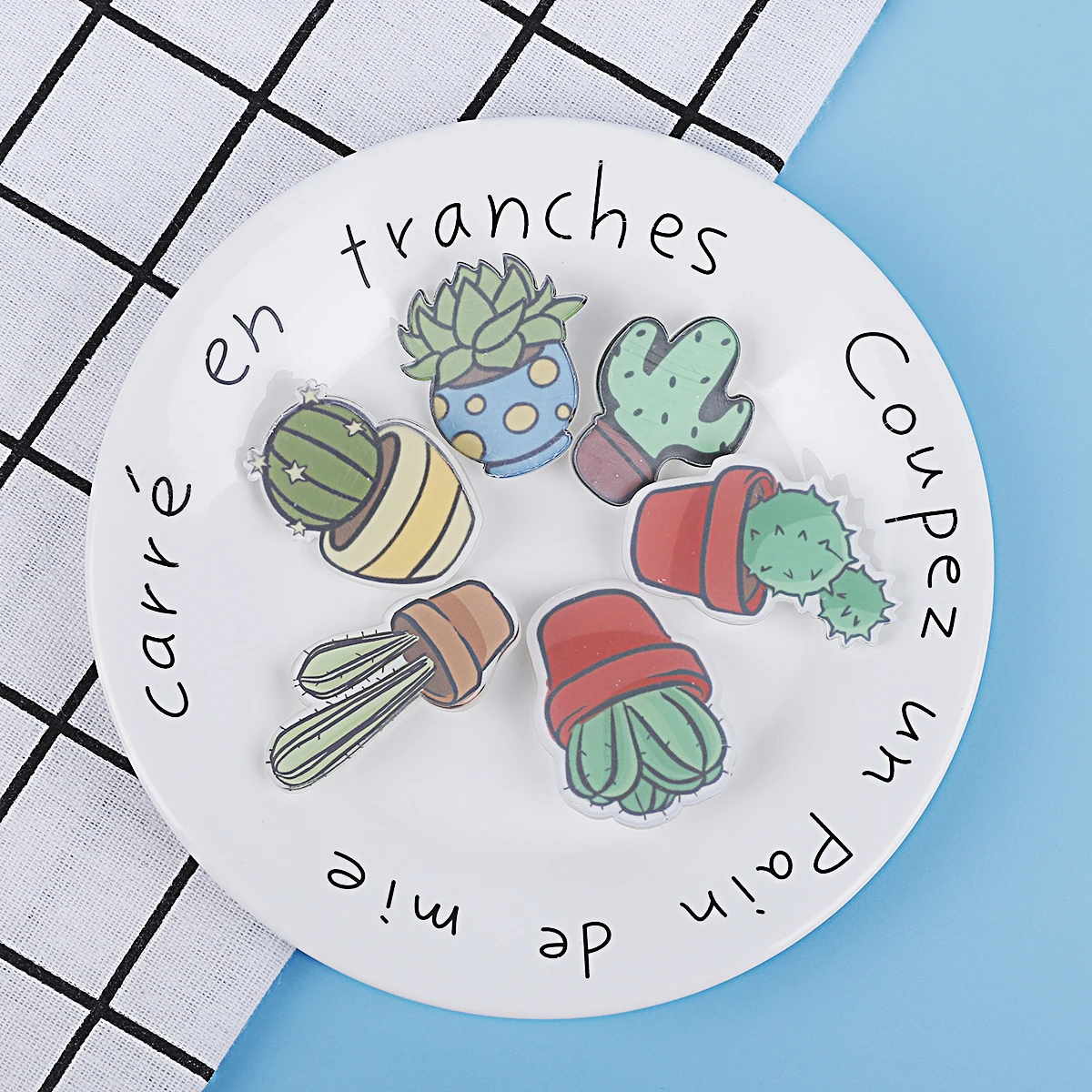 1 шт./лот мультфильм кактус бонсай Брошь Акриловые кавайные Значки на рюкзак