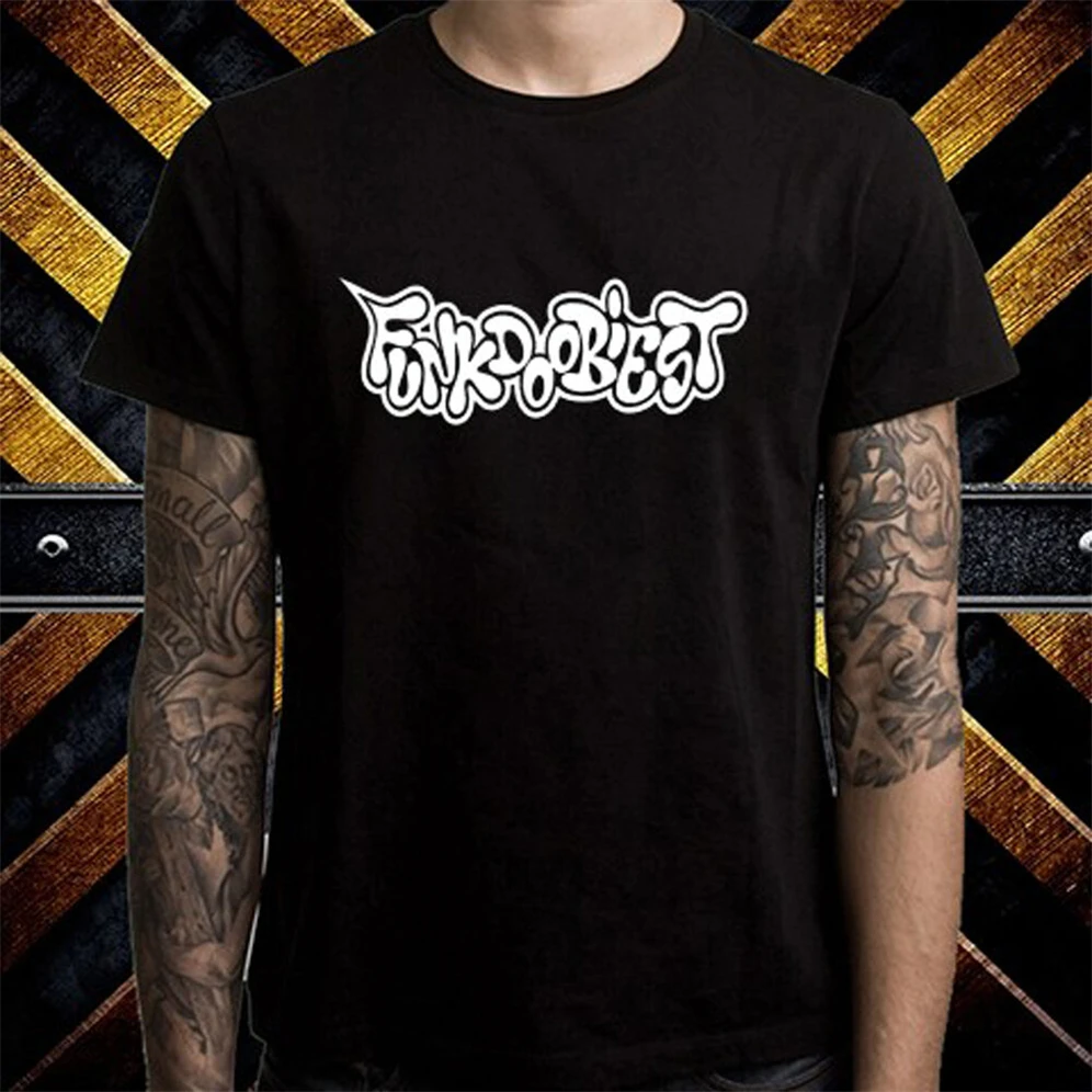 Funkdoobiest хип-хоп музыкальная группа логотип мужская Черная Футболка размер S до 3Xl