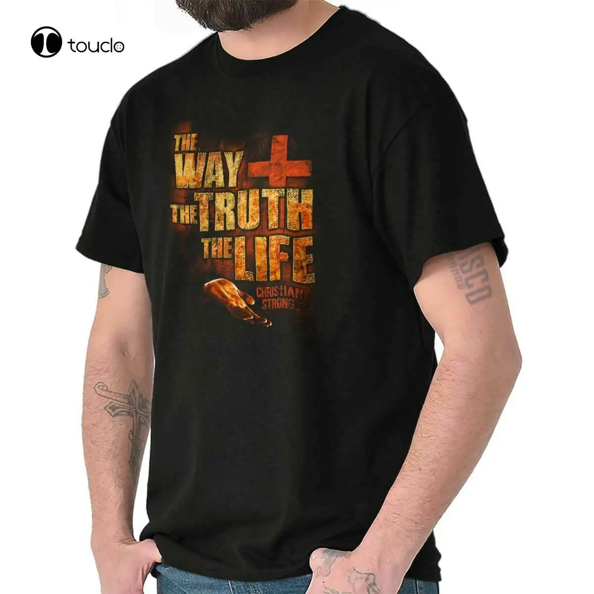 

New Jesus Way Truth Life Christian Religious Adult Short Sleeve Crewneck Tee Cotton Tee Shirt