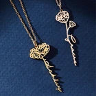 Ожерелье с именем цветка на заказ, подвеска из нержавеющей стали, именная табличка, чокер, подарок для матери и женщины