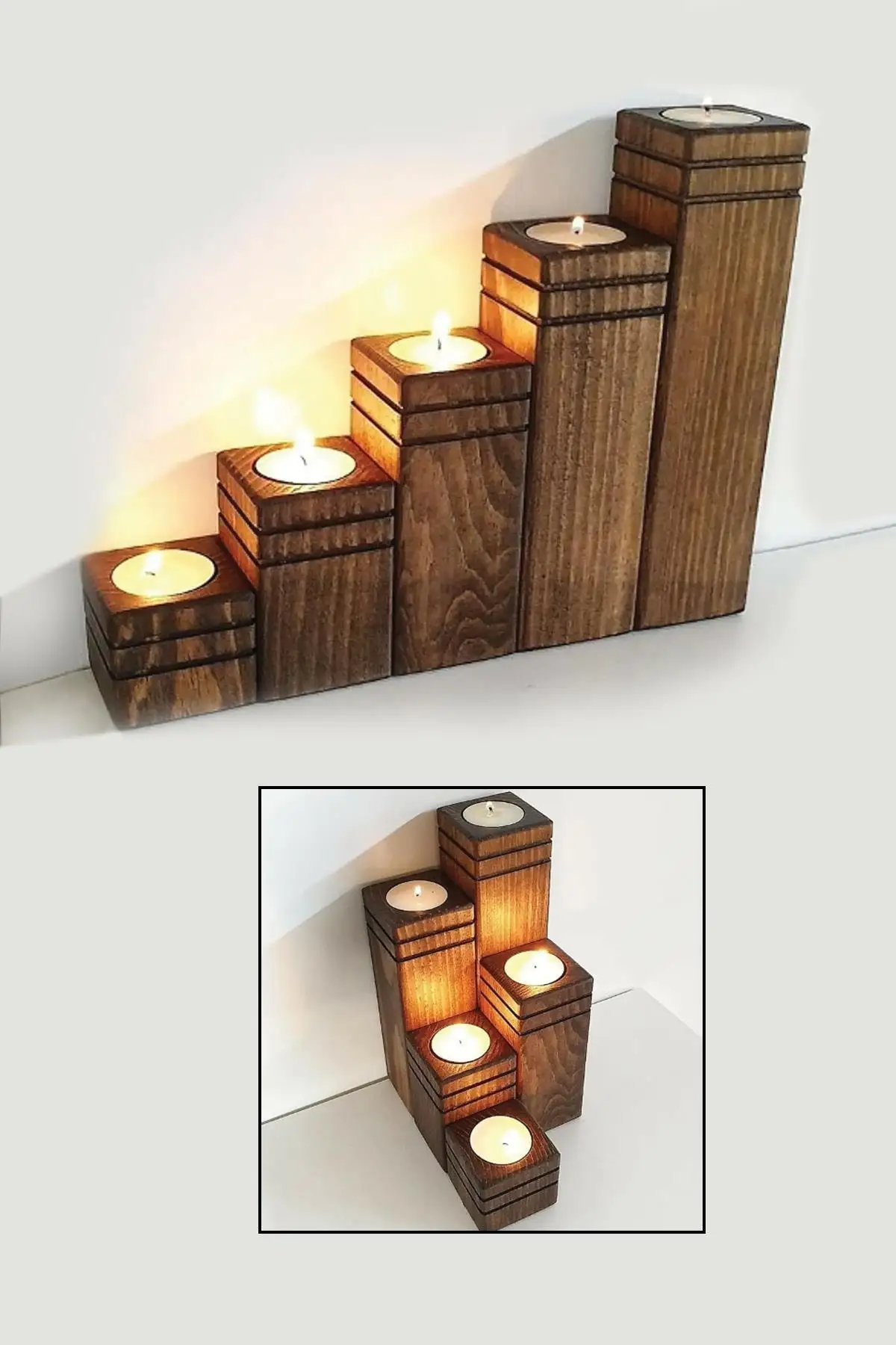 5 шт. декоративный деревянный Элегантный Подсвечник|Подсвечники| |