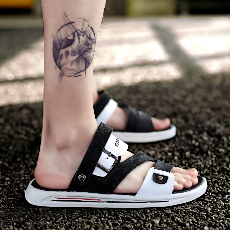 Мужские дизайнерские сандалии дышащие летние пляжные тапочки плотная