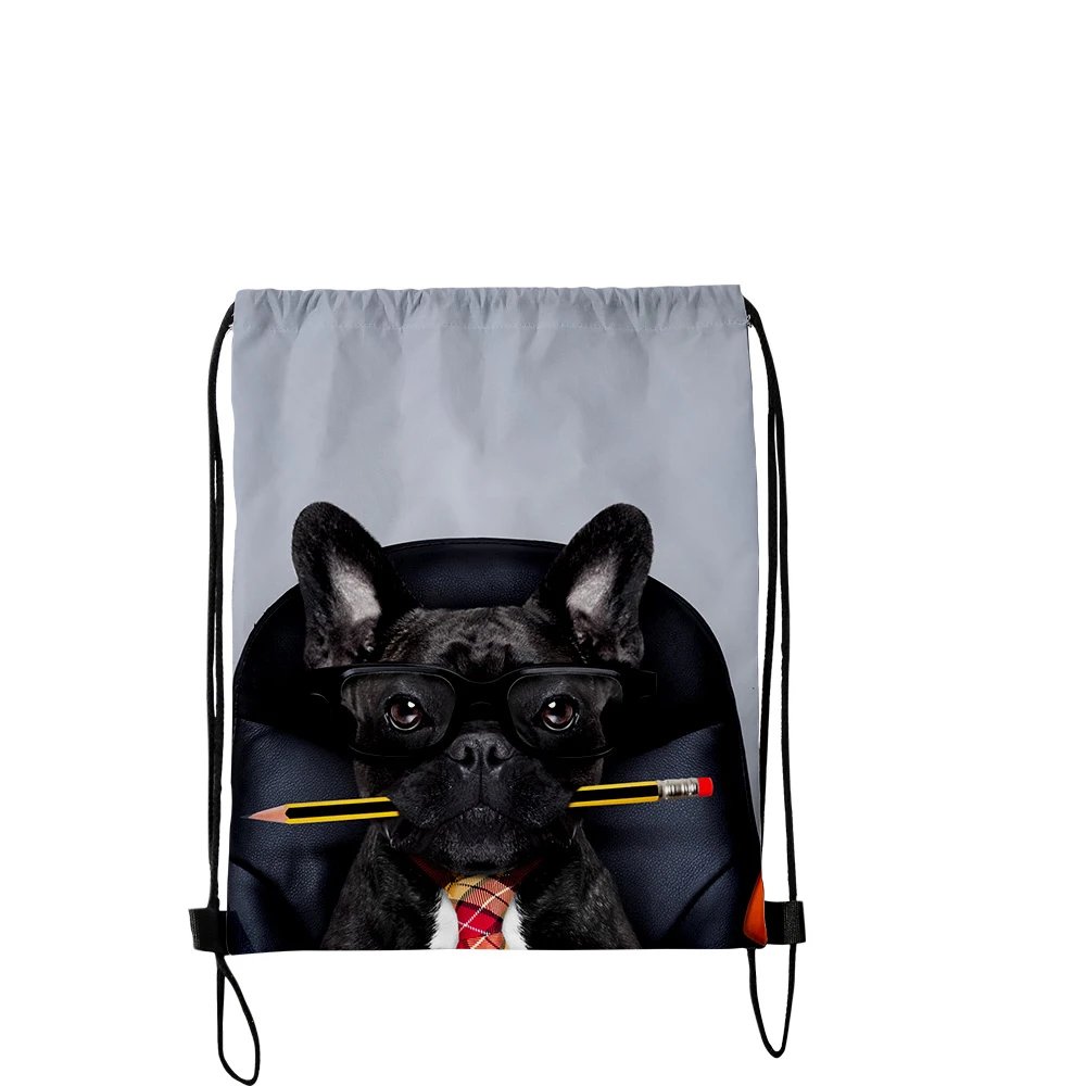 

New French Bulldog New Style Student Shoulder Storage Bag Drawstring Travel Beach Backpack Toys Shoes Clothes Organizer Kawaii