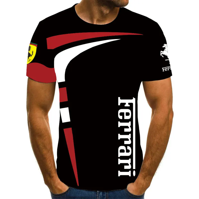 

2021 New Summer Short-Sleeved Tops 3D Printed Ferrari T-Shirts for Men and Women 3D Printed Shirts Casual Fashion Short-Sleeved