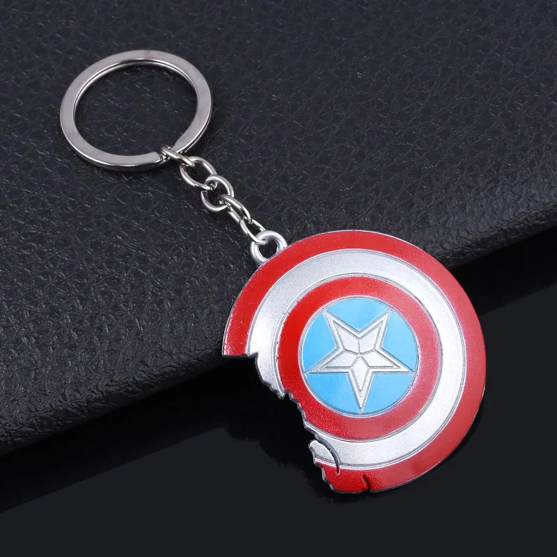 Капитан Америка поврежденный брелок со щитом мстители супергерой Steve Rogers оружие металлический брелок для мужчин и женщин Аксессуары для машины, сумки