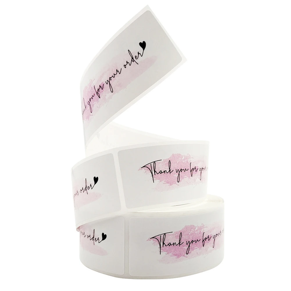 120 шт. спасибо за ваш заказ рулон наклеек Розовый Бизнес наклейки для доставки
