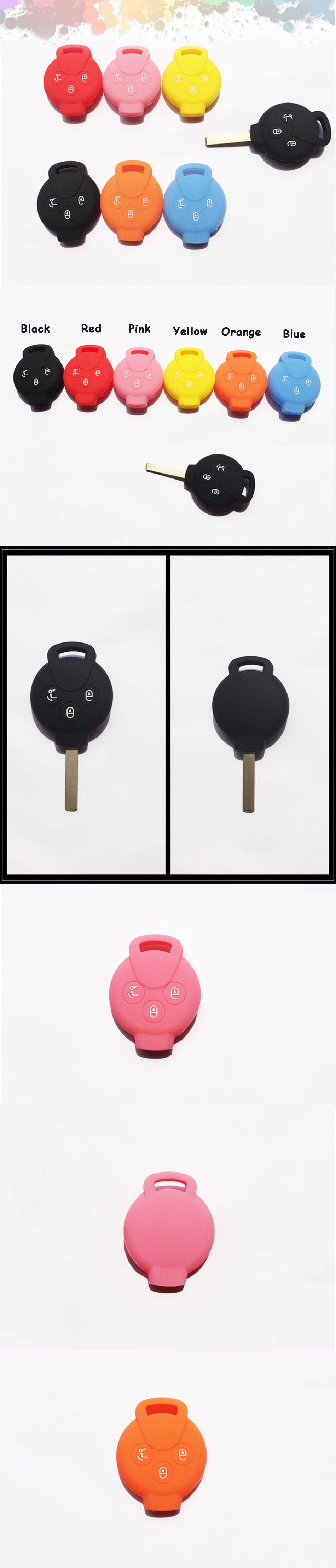 Чехол для ключей smart 451, прямой чехол для ключей Siliconse keycase для smart 451 fortwo