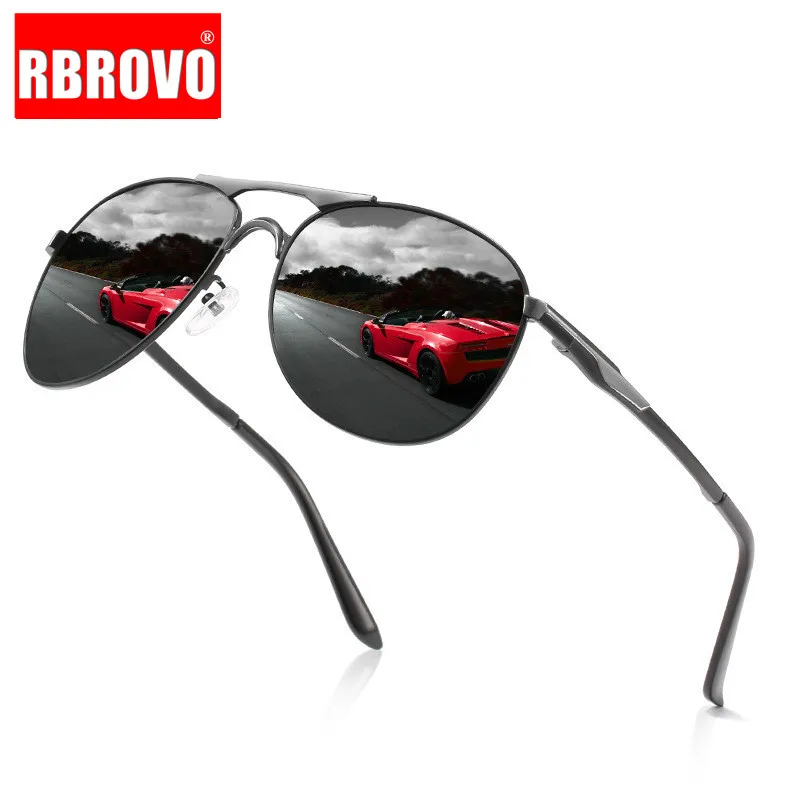 

RBROVO 2021 High Quality Polarized Sunglasses Men Luxury Glasses Classic Vintage Outdoor Driving Oculos De Sol Feminino TAC