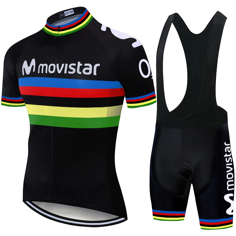 Movistar Camiseta de Verano Camisa Masculina Equipacion Tricota Culotte Maillot Conjunto с милыми лисами мужской