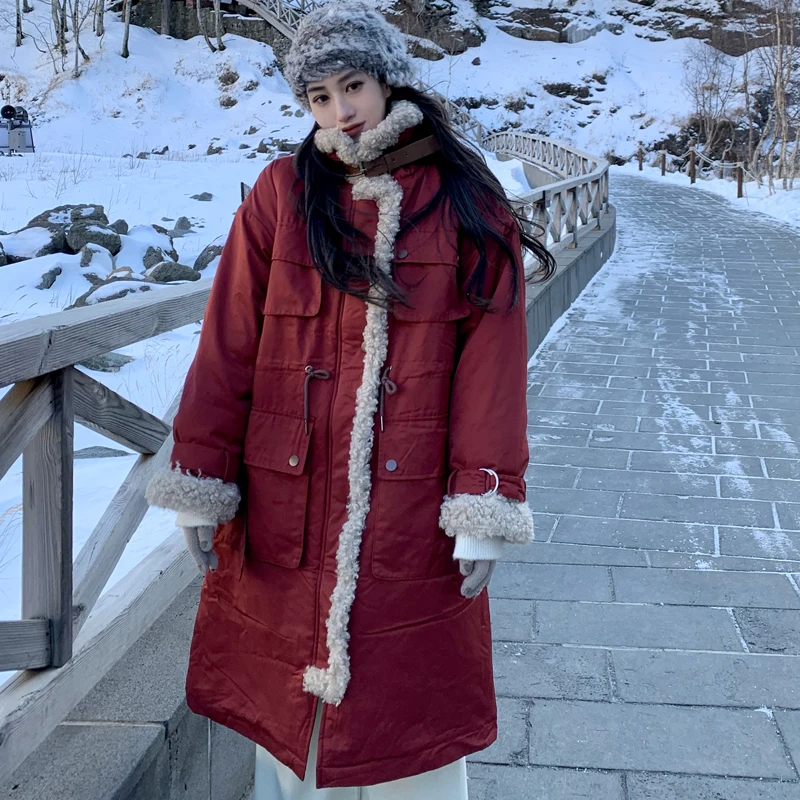 

2021 New Womens Parkas Winter Jacket Women Plus Size Outwear Long Parka Mujer Cotton Padded Overcoat Casual Oversize Coat Female