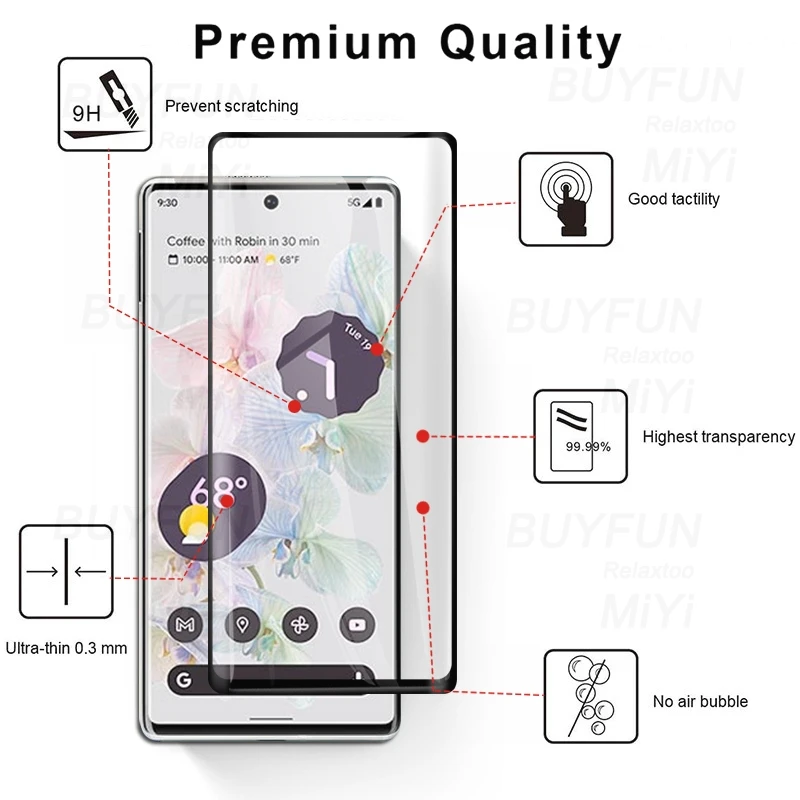 2 in 1 9d curved screen protectors tempered glass for googe pixel6 google pixel 6 pro 6pro 5g 2021 6 71 camera lens film cover free global shipping