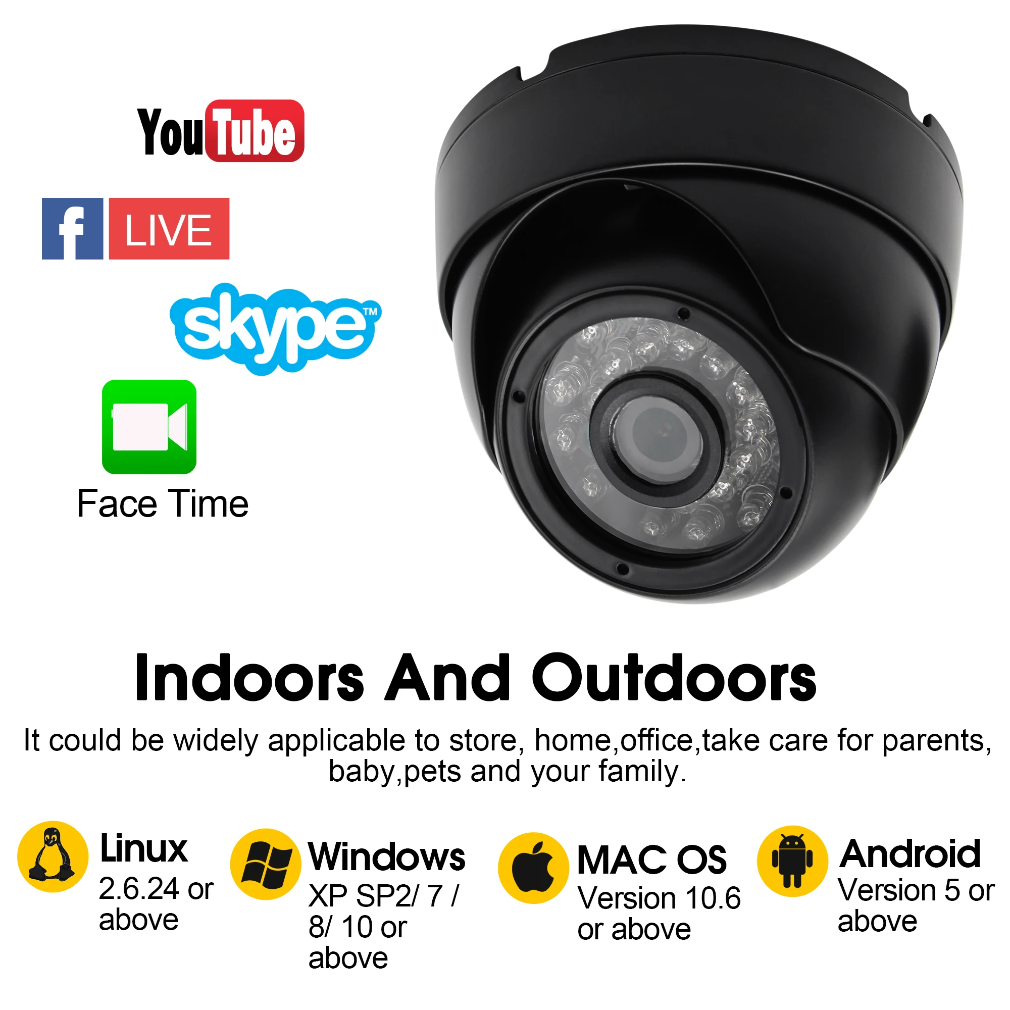 Outdoor CCTV Camera 1080P H.264 CMOS AR0330 mini free driver infrared IR CUT Night Vision 2MP USB Webcam for Home Surveillance