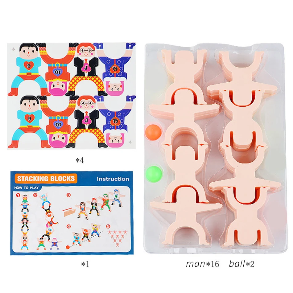 16 шт./компл. мультиплеерные балансные кирпичи для укладки ВЫСОКОЙ игры