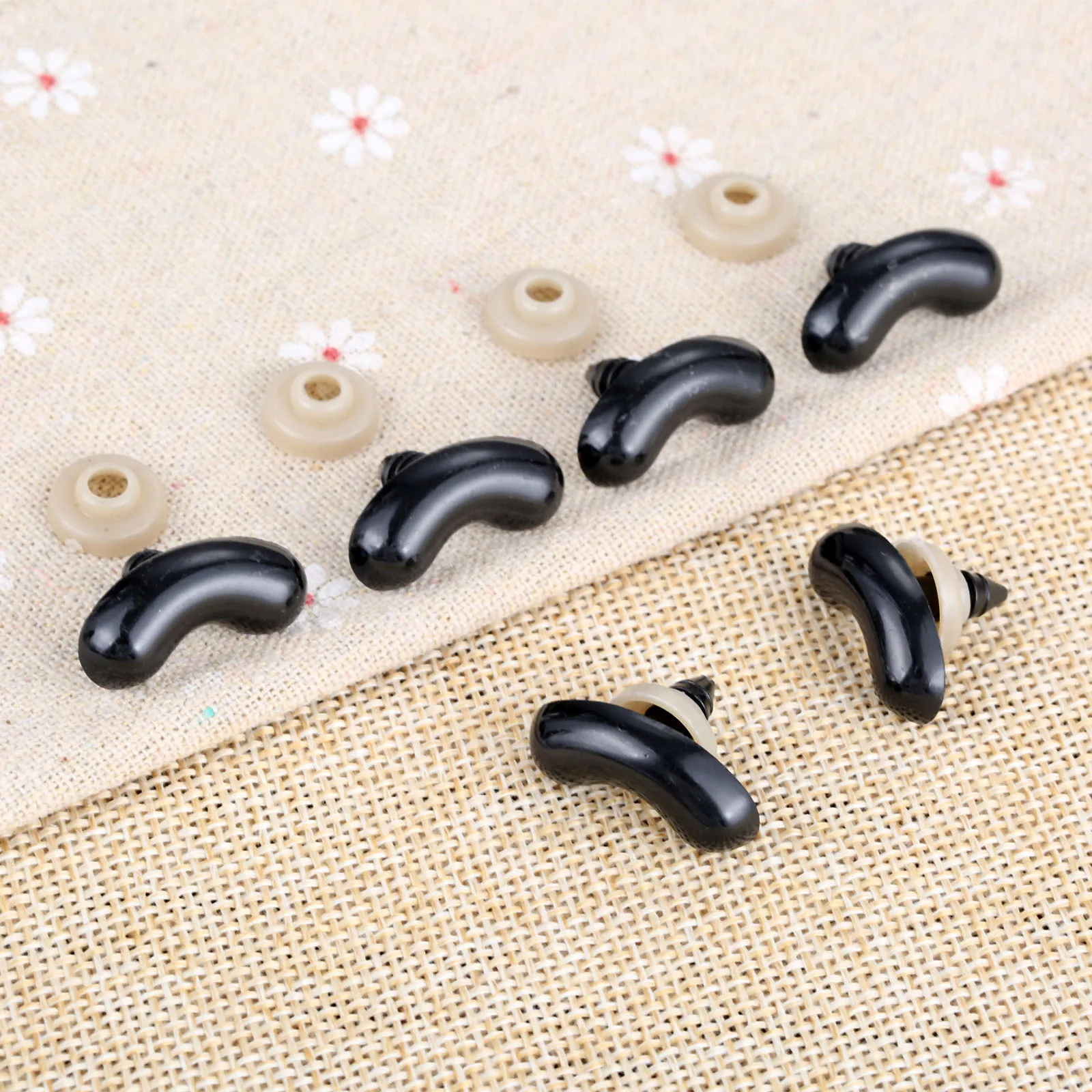 50/20 наборов для рукоделия сделай сам черный гнутый нос куклы и шайбы пластиковый