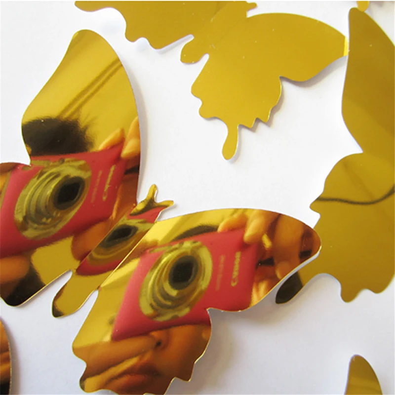 

Mirror Multicolor 3D Butterfly Wall Stickers Party Wedding Decor DIY Home Decorations Butterfly Fridge Decal