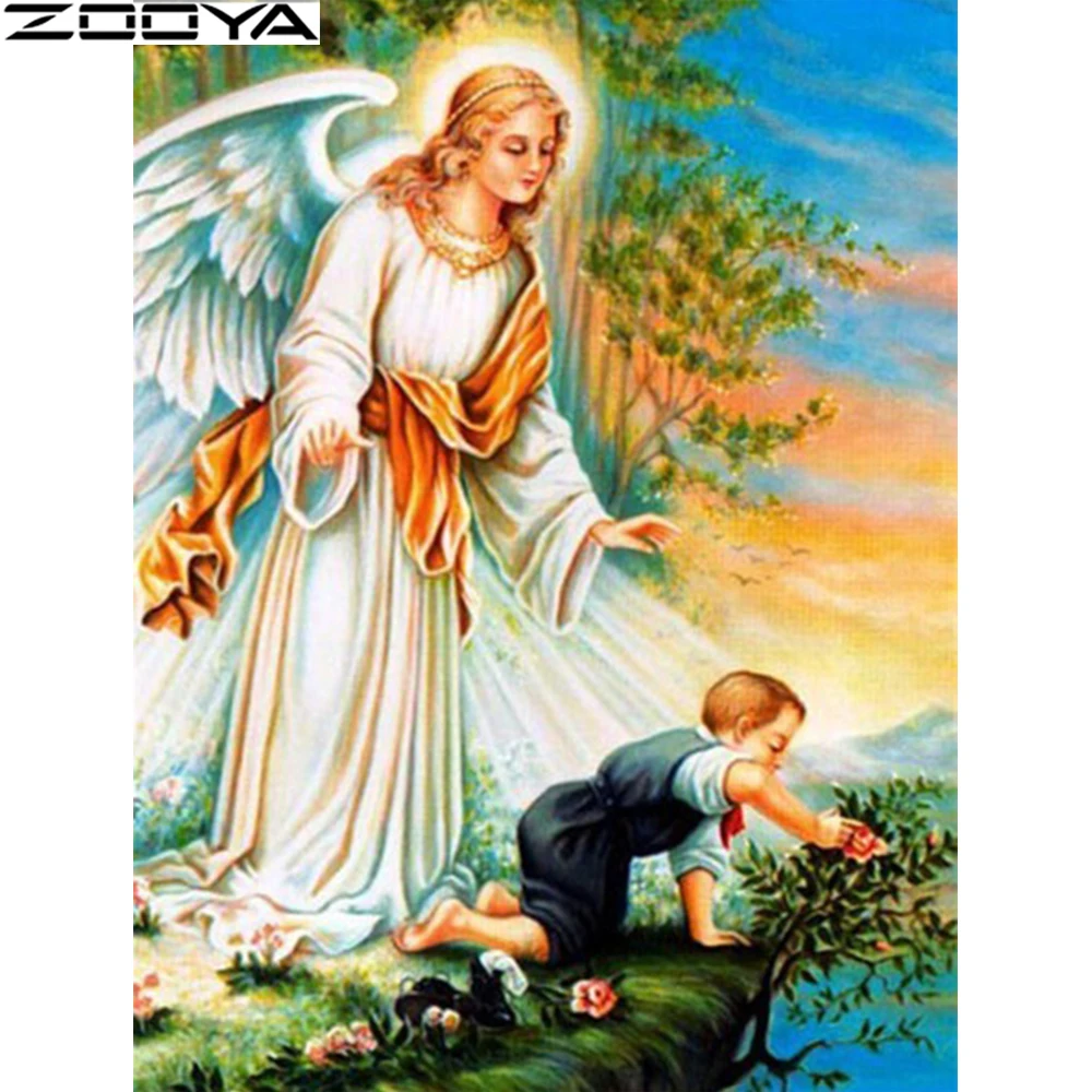 CH001-2 ZOOYA DIY 5D алмазная живопись, стразы, картины, алмазная вышивка, ангелы, распродажа, полный набор алмазной мозаики, наборы для домашнего декора CH001 - Цвет: CH001-2