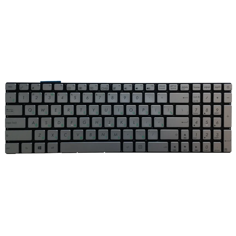 Русская Серебряная клавиатура для ноутбука ASUS GL752 GL752V GL752VL GL752VW GL752VWM ZX70 ZX70VW G58 G58JM