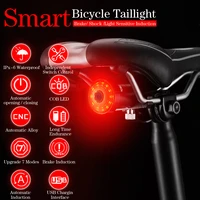 7 modes smart bicycle rear light auto startstop brake sensing ipx5 waterproof usb charge cycling tail taillight bike led light