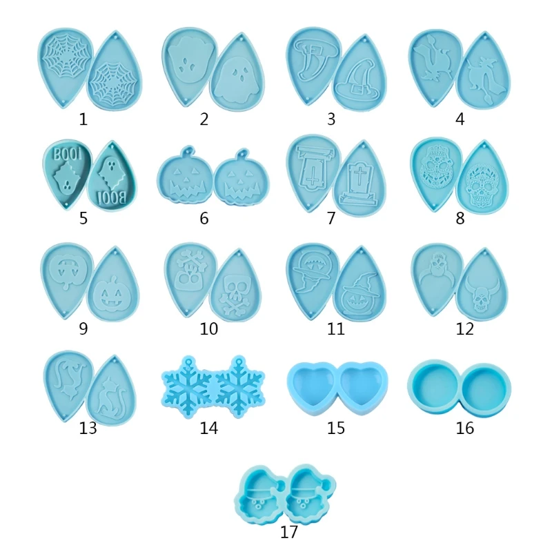 

Halloween Water Drop Earrings Epoxy Resin Mold Ear Dangler Pendants Silicone Mould DIY Crafts Jewelry Necklace Pendants Tools