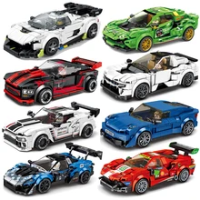 New Creative Pull-Back Figures MOC Speed Champions Racing Sports Car Building Blocks Kit Bricks Classic Model For Kids Toys Gift