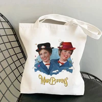 2021 shopper mary poppins illustration printed kawaii bag harajuku women shopping bag canvas shopper bag girl shoulder lady bag