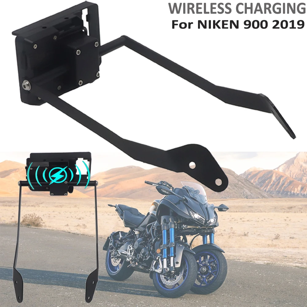 

Motorcycle Windshield Stand Holder Phone Mobile Phone GPS Wireless charging Navigation Plate Bracket For YAMAHA NIKEN 900 2019