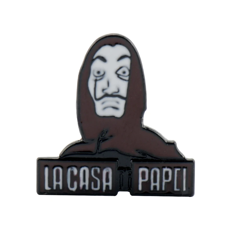 

La Case De Papel Enamel Brooch Enamel Salvador Dali Money Heist Badge Pin Accessories Men Demin Clothes Brooches And Pins Gift