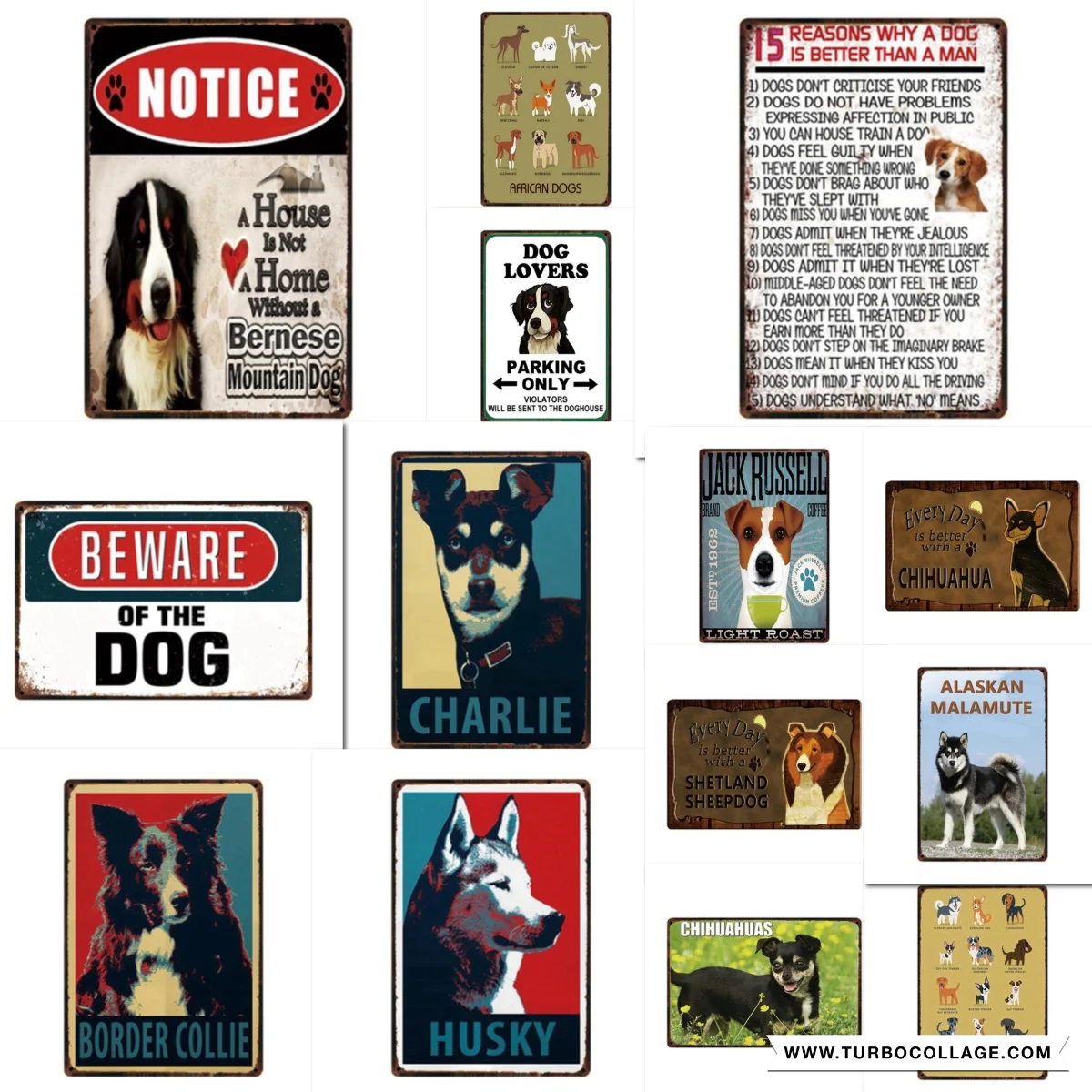 Собака Чихуахуа Charlie Остерегайтесь собаки металлический знак олова постер