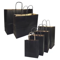 10 pcslot gift bags with handles function high end black paper versatile 6 size recyclable environmental protection bag