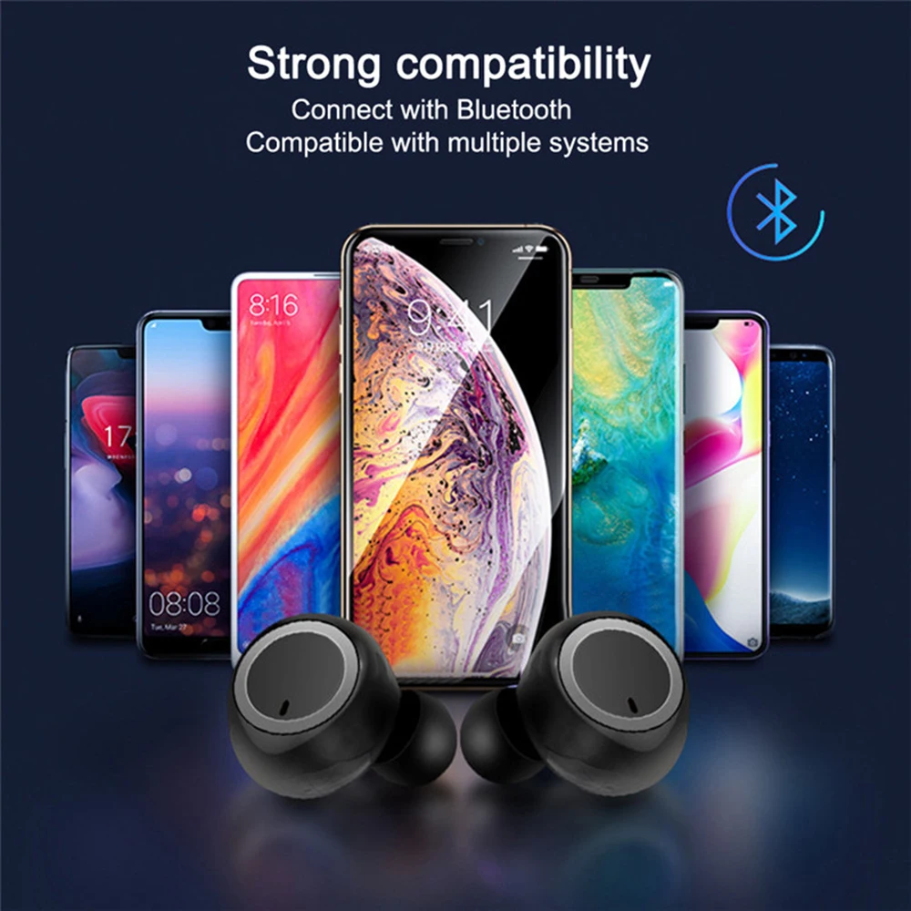 003 TWS 5 0 Bluetooth гарнитура 3D стерео двойной микрофон беспроводные гарнитуры для Huawei