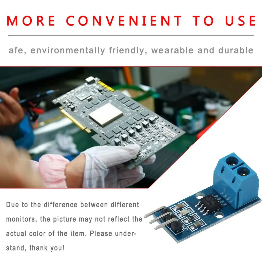 

5-30A Range Current Module Acs712 Sensor Module Current Sensor Module High Efficiency Ultra Small Mini Current Module Blue