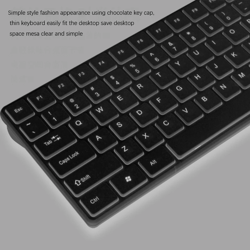 

Banda W200 Wireless Keyboard and Mouse Set, Business Light and Thin Chocolate Keyboard and Mouse Set for Home and Office