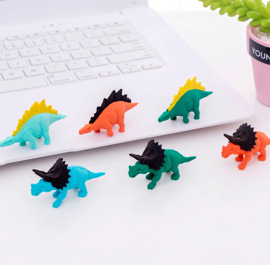 2 шт. динозавр милый резиновый ластик для карандаша канцелярские товары школы kawaii
