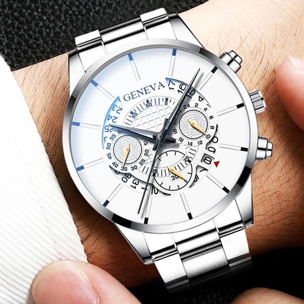 

New Men's Watch Fashion Cool Unique Digital Precision Three Eye Multilayer Dial Luxury Domineering Business Sports Watch T2