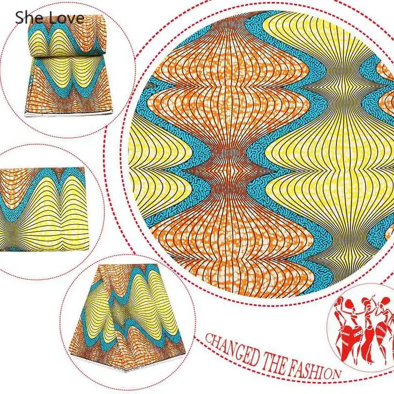 Chzimade 1 ярд африканская ткань из полиэстера с восковым принтом необычный