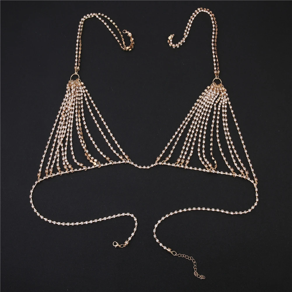 

Women Chest Fashion Beach Universal Size Dating Sexy Summer Rhinestones Charming Body Chain