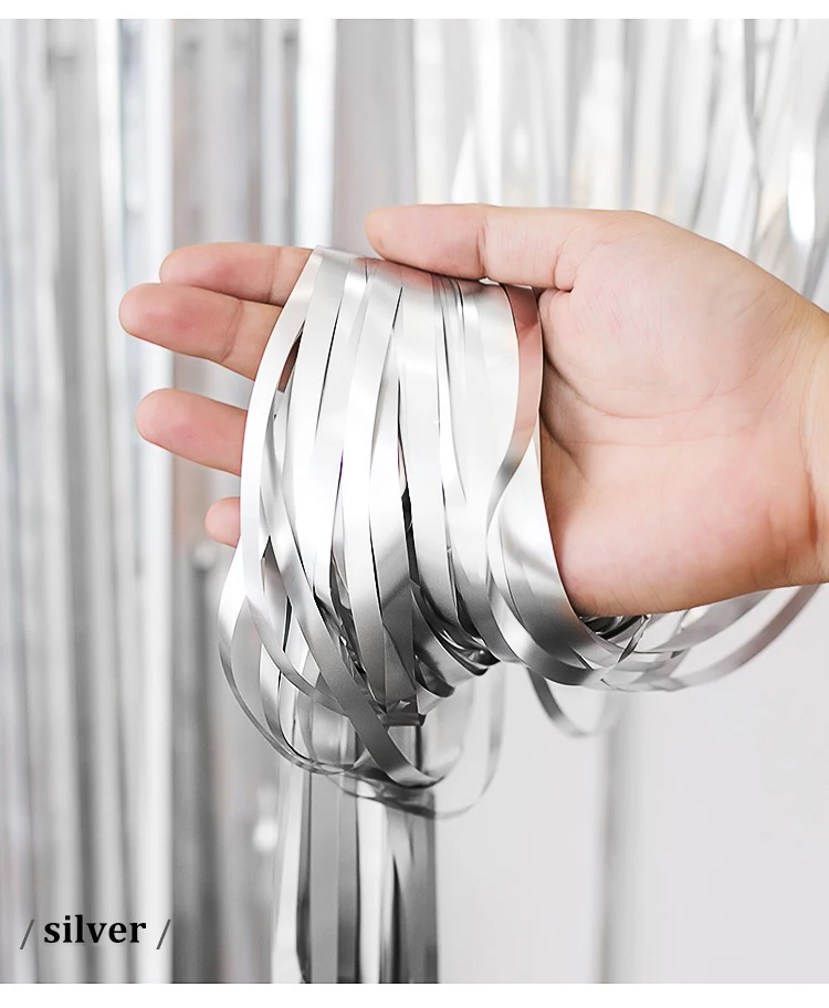 

Розовое золото металлическая фольга бахрома занавеска Mr Joke