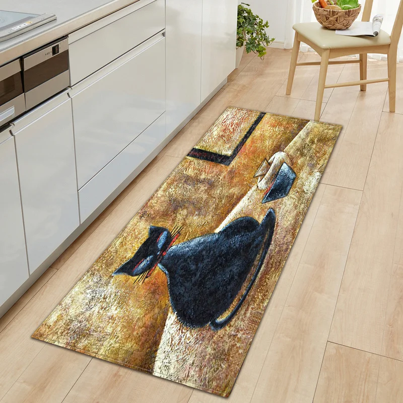 

Bathroom Non-Slip Rug Kitchen Mat Entrance Doormat 3D Flower Pattern Bedroom Decoration Hallway Long Strip Carpet Home Floor Mat