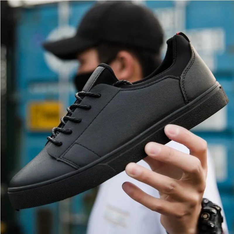

2022 New Simple White Sneakers Casual Leather Shoes Leather Men Sneakers White Male Leather Shoes Anti Slippery Flats Shoes 695