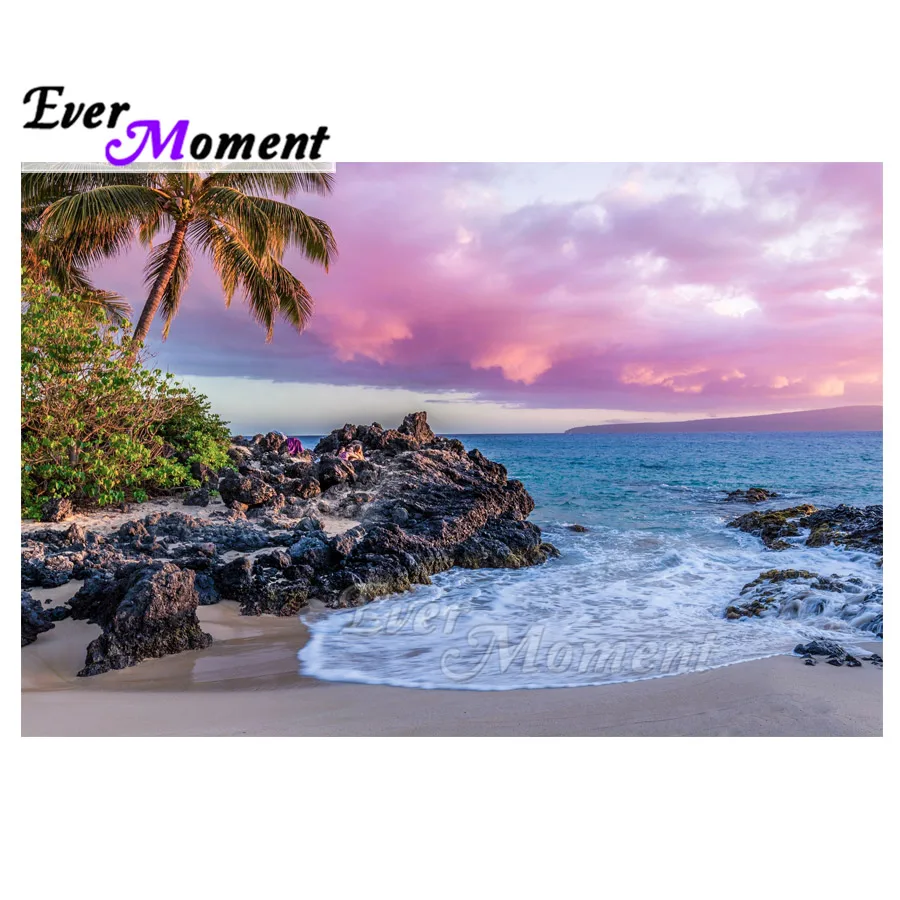 Алмазная живопись Ever Moment 5D DIY морская Кокосовая пальма пляжный декор Стразы