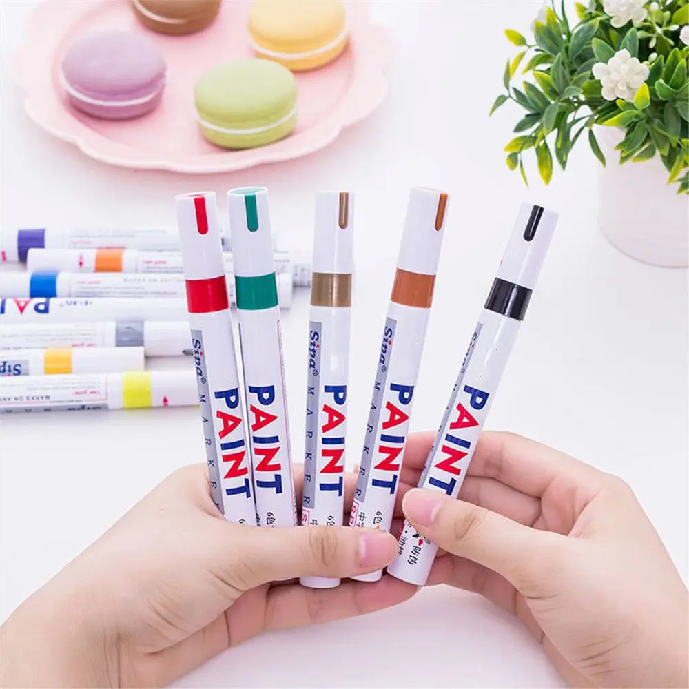 1pc Colorful Waterproof Marker Pen Car Tyre Permanent Paint Graffiti Oily School Stationery Kids Paiting Tool Маркеры 