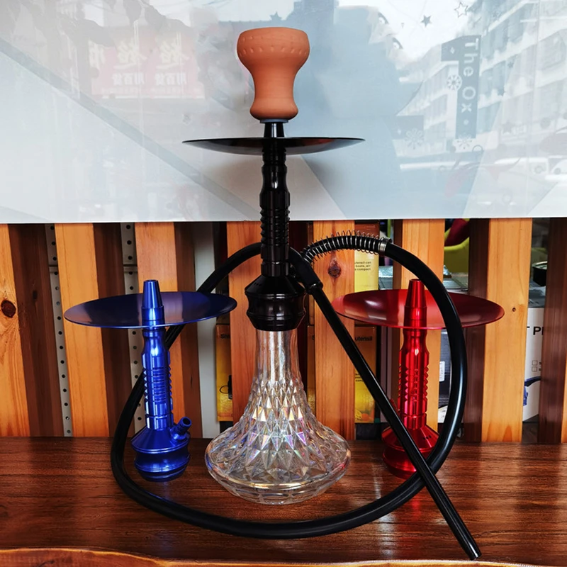 

Glass Hookah Aluminum Shisha Light And Medium Size Chicha Pipes Smoking Accessories Tobacco Tube Hookah