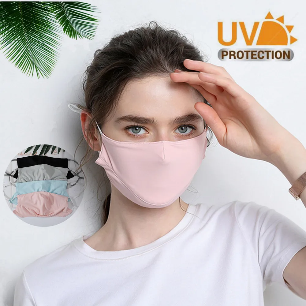 

Солнцезащитная полумаска для лица, летняя зеркальная Шелковая Маска для рта, дышащая Пылезащитная маска для рта для мужчин, женщин и мужчин