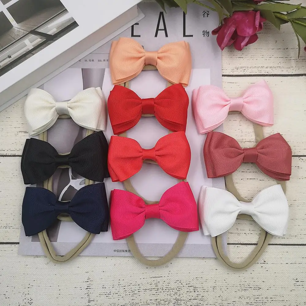 для маленьких девочек бант повязка на голову ребенка с бантом нейлоновая