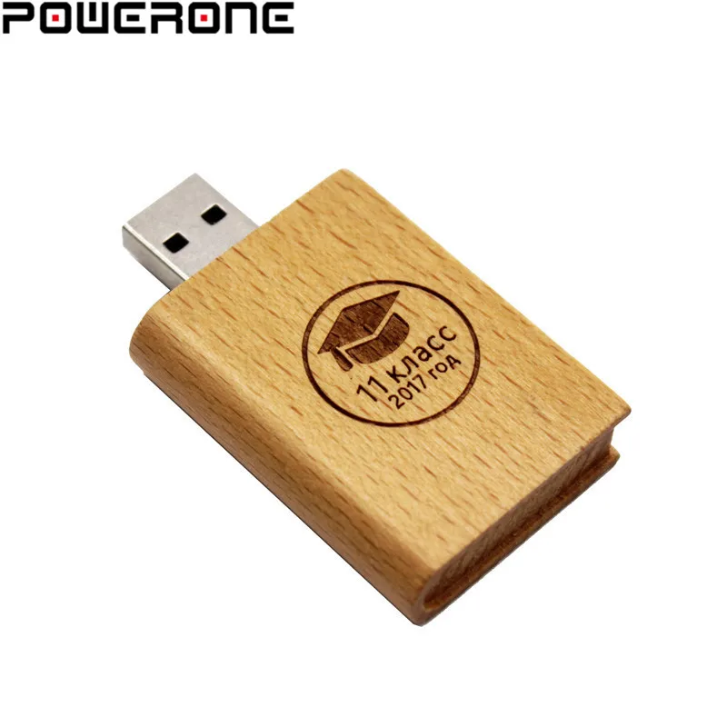 POWERONE деревянная книга USB флэш накопитель 4 ГБ 8 16 32 64 посуда карта памяти
