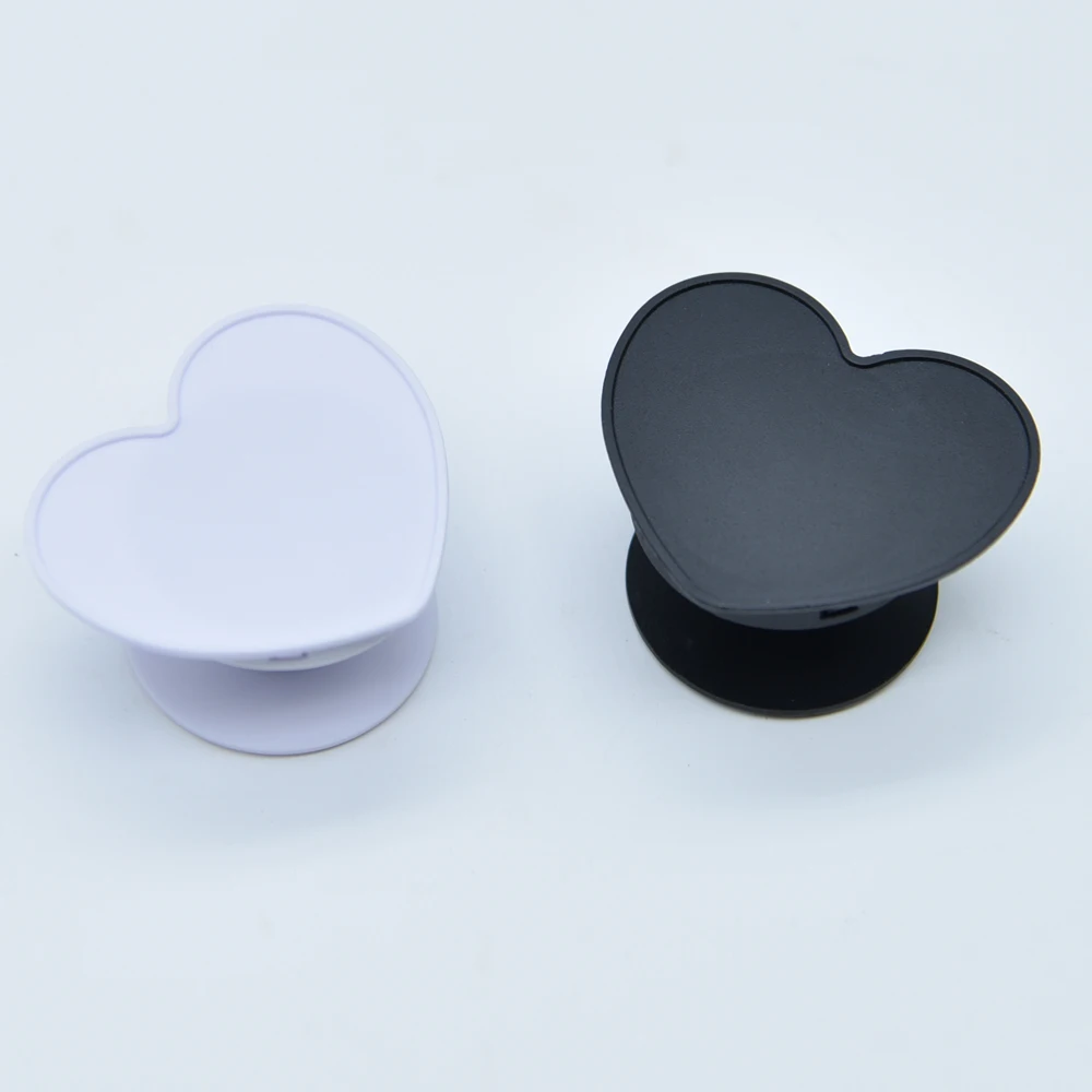 20pcs bulk collapsible transparent blank heart shape mobile phone stand grips holder with groove for resin vinyl diy for phones free global shipping