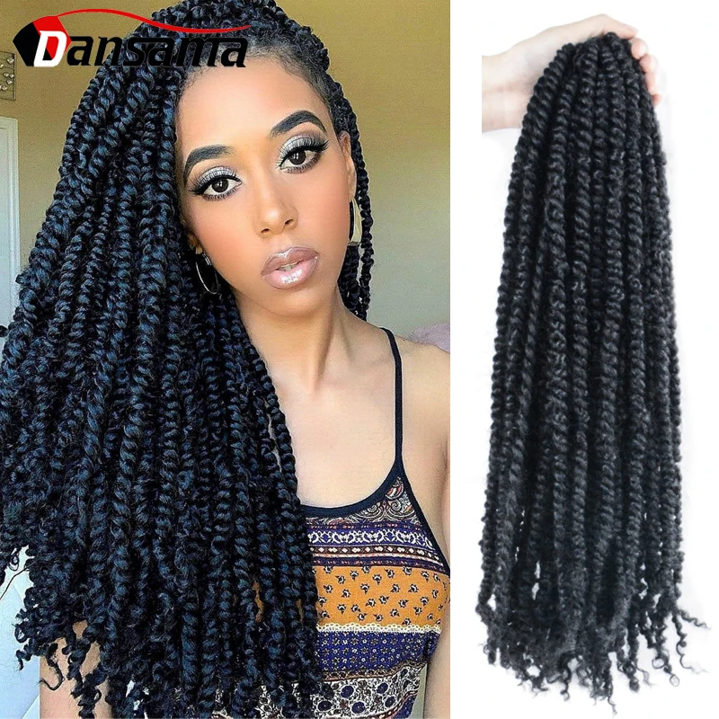 DANSAMA волосы 16 дюймов вязанные крючком косы Омбре страсти весенние твист